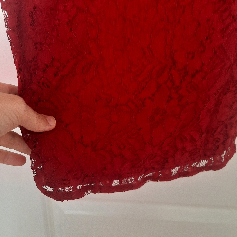 COPY - Beautiful Red/Burgundy Lace-Style Dress with tags by British Brand Oasis